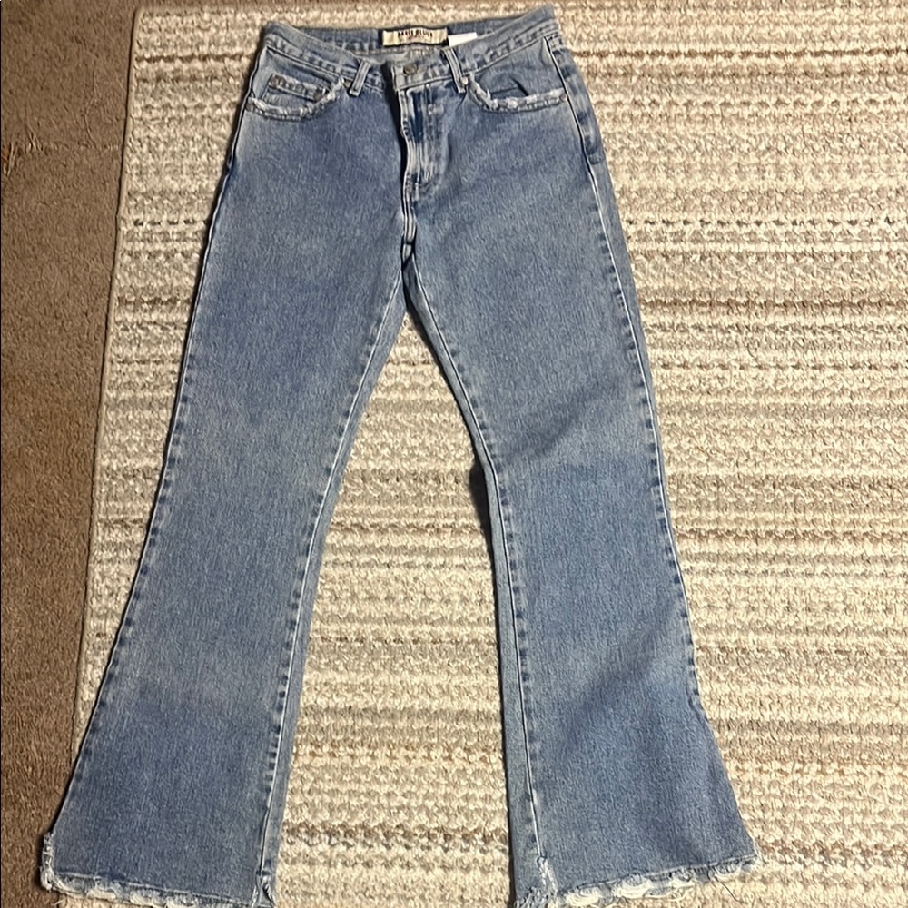 Paris Blues Originals Light Wash Distressed Flare Jeans Size 5